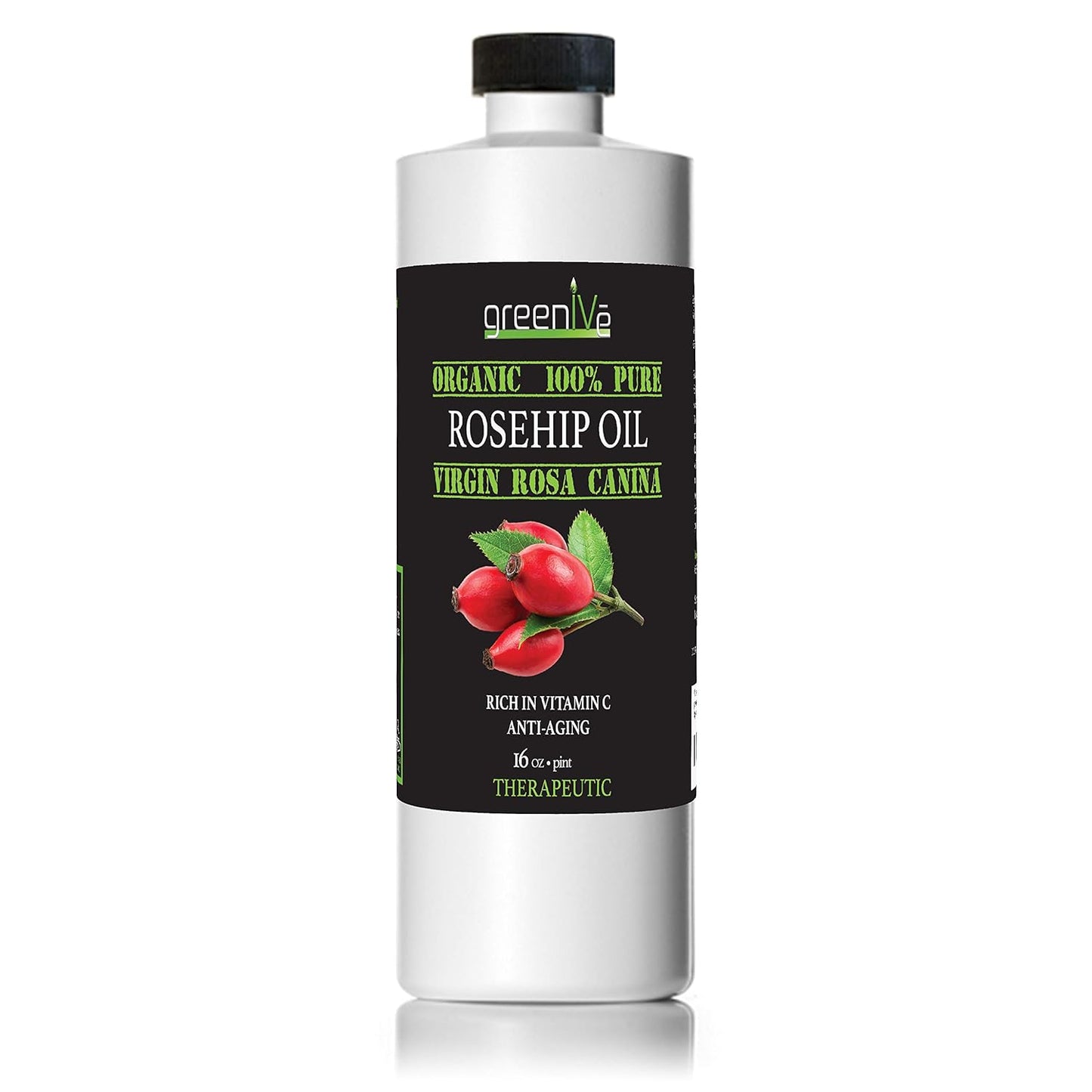 Rosehip Oil - 100% Pure Cold Pressed Virgin Oil | Organic Rosa Canina (16 Fl Oz)