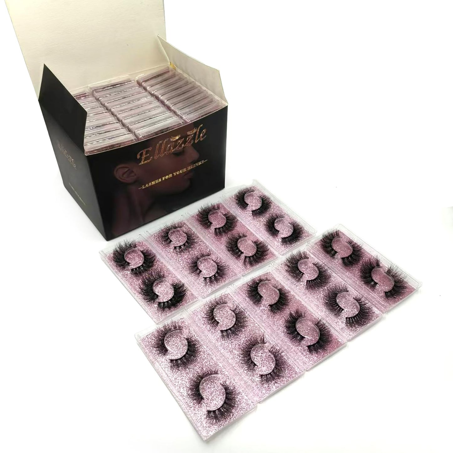 Ellazzle 18 Pairs Lashes Wispy Bulk Natural Eyelashes Wholesale Fluffy Fake Eyelashes Mink 3d Lashes Pack