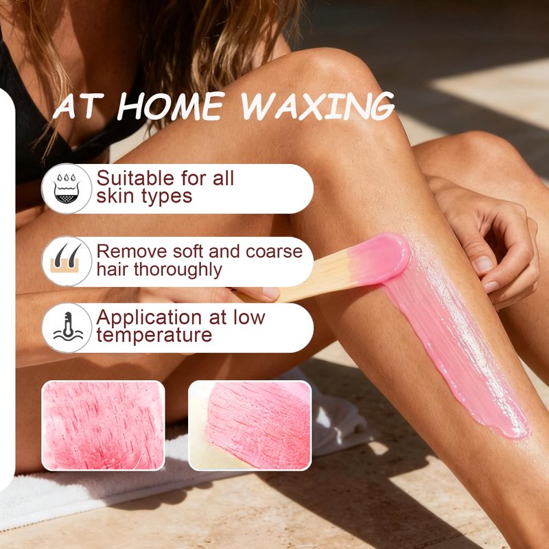 Auperwel Wax Beads for Hair Removal for Brazilian, Eyebrow Waxing 2.5LB with 20 Spatulas, Hard Wax Beads for Hair Removal (300g/10.5oz) with10pcs Applicators, At Home Waxing Beads for Face, Eyebrow