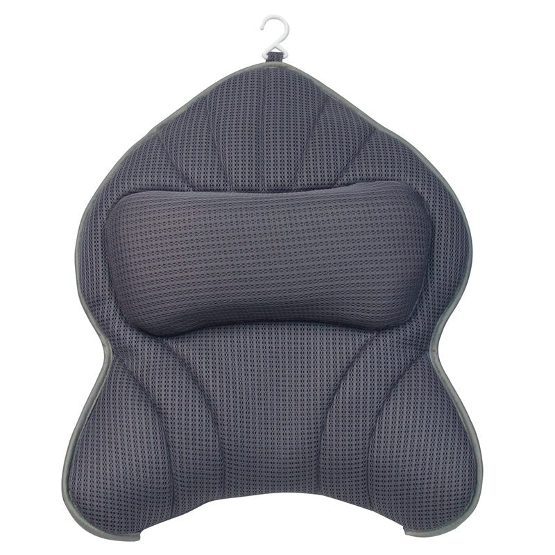 Poemland Extra Thick Large Bath Pillow with Neck,Back,Head Support for Bathtub, Spa, Soaking Gray(19''x15'')