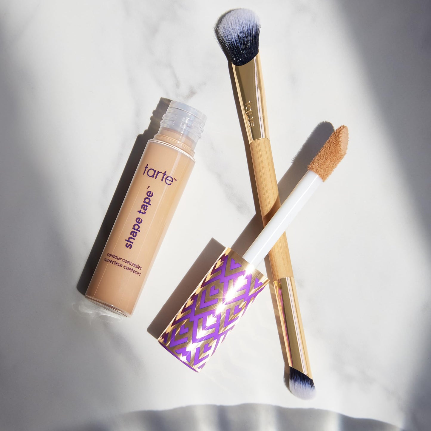 tarte shape tape concealer & brush – Instant Full Coverage for Under Eye, Dark Circles, Redness & Discoloration, Dermatologist-Tested, Vegan, Cruelty-Free, full size, 20B light