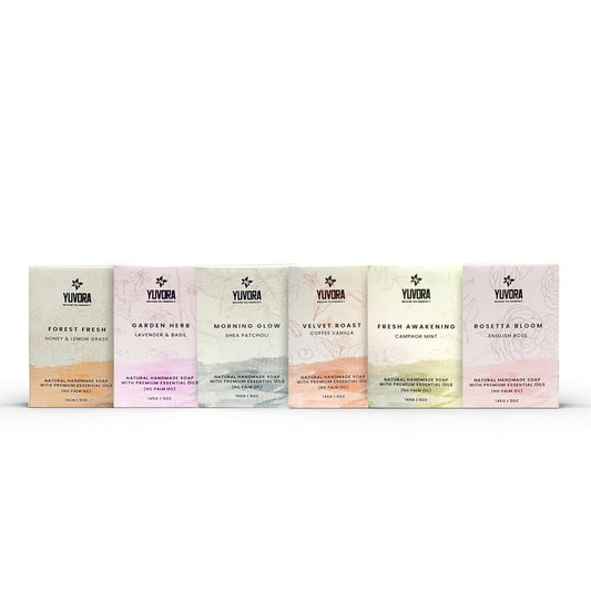 Yuvora 6 Pcs Men Natural Handmade Body Soaps 5 OZ Pack Set Rugged Essence Long lasting Fragrance Luxurious Scents with Natural Ingredients – Sulfate & Paraben Free, Vegan Soap