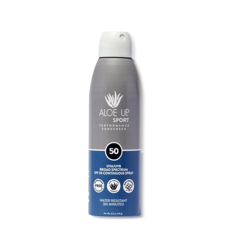 Aloe Up Sport Spray Sunscreen SPF 30 – Broad Spectrum Sunblock with Hydrating Aloe Vera Gel – Fast Absorbing, No White Cast, Reef Friendly, Water Resistant for up to 80 Minutes, Fragrance Free – 6 Oz