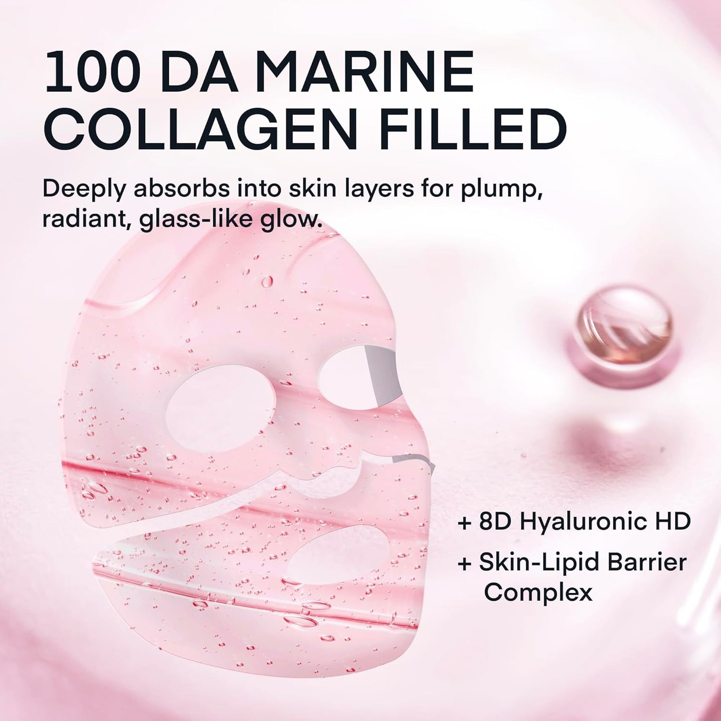Real Deep Bio Collagen Face Mask - Korean Hydrogel Overnight Masks for Hydration & Glow | 8 x 33g