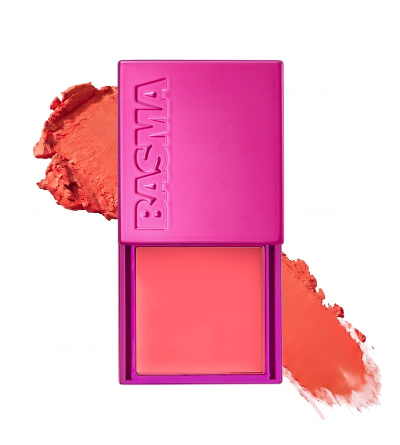 BASMA Beauty Cream Blush for Cheeks, Buildable Non-Sticky Cream Blush Makeup, Long-Lasting Cheek and Lip Tint with Vitamin E, Aloe Vera & Rosemary Extract, Gluten-Free Vegan (Pink Yet Coral)