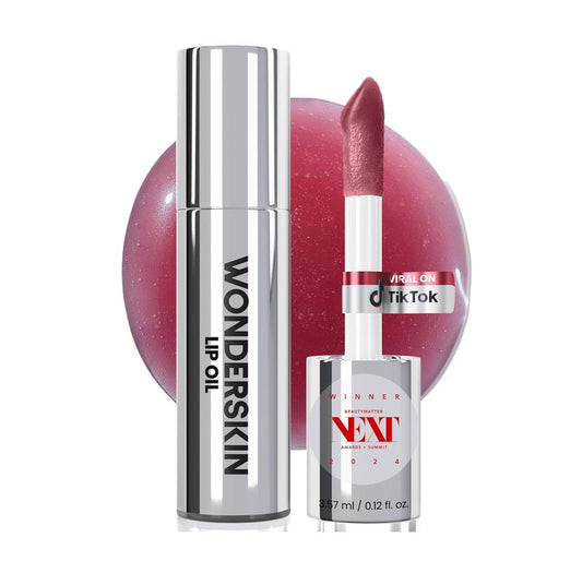 Wonderskin Tinted Lip Oil Rehab Serum - Hydrating, Non-Sticky Deep Red Tint for Dry Lips | Honey