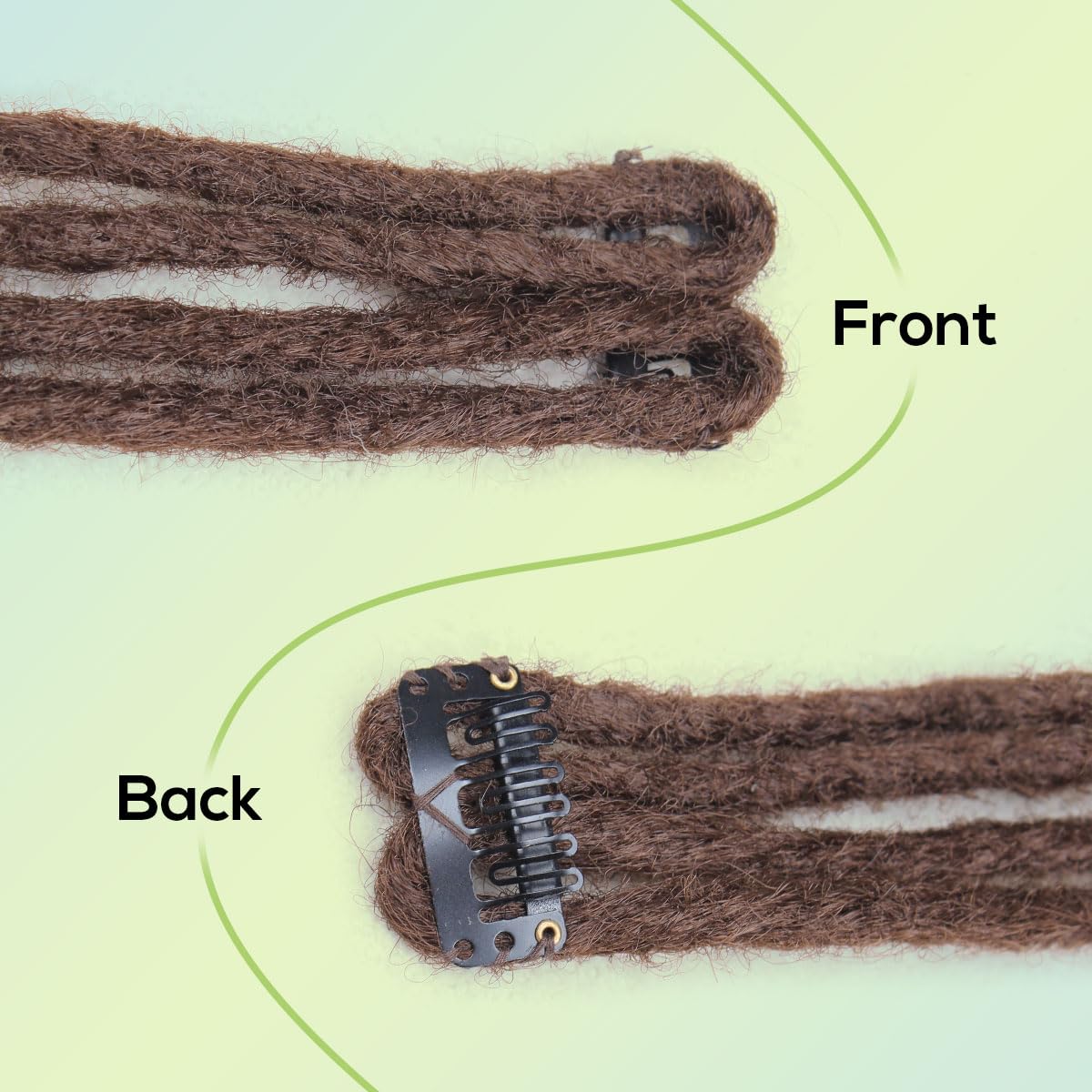 Pouweney 24inch 10PCS Clip in Dreadlock Extensions Full Sets,40 Strands chacobrown Synthetic Clip-in Dreads Extensions for Women,100% Handmade Soft Thin 0.6cm Width Dreadlocks.