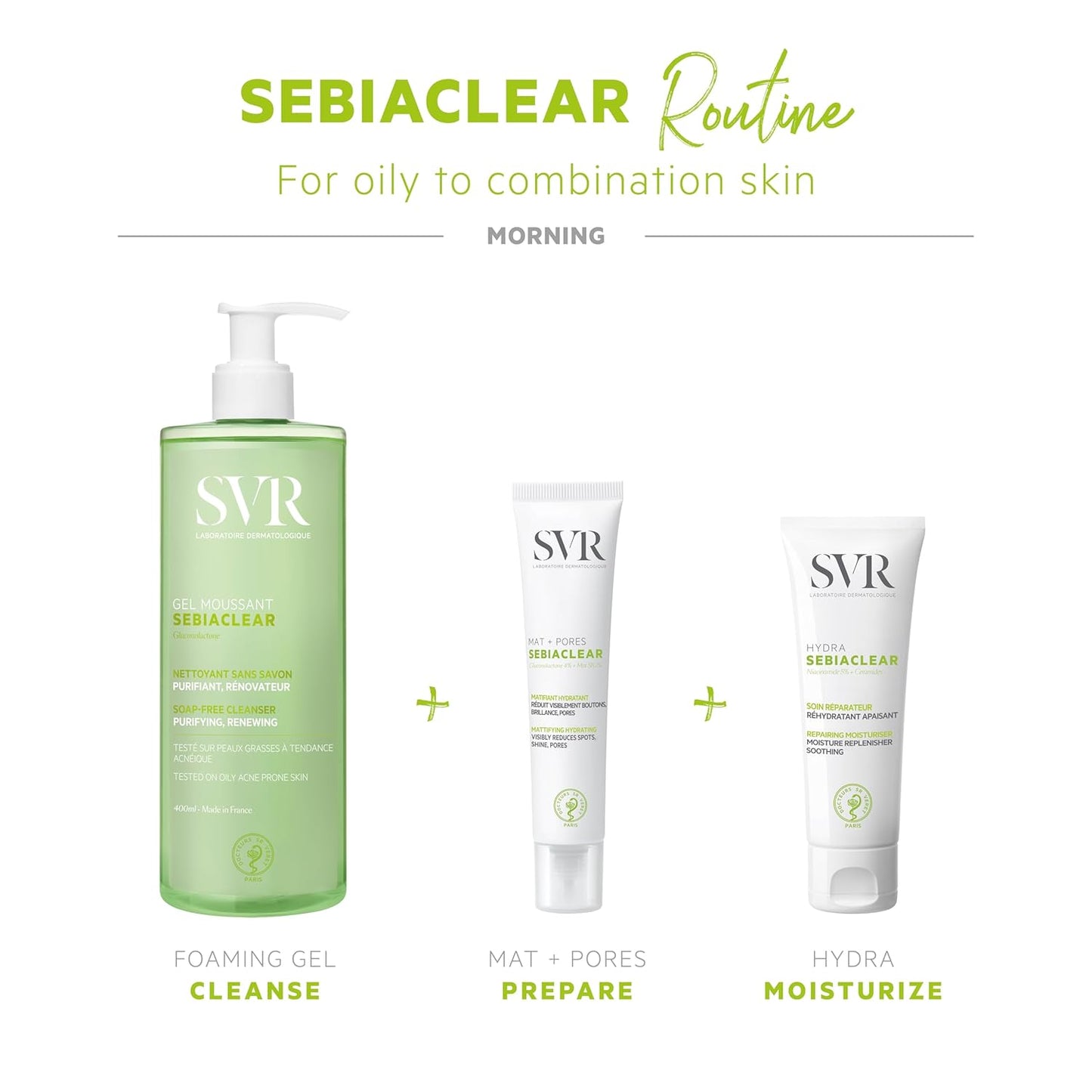SVR Sebiaclear Hydra Daily Moisturizer - Hyaluronic Acid & Niacinamide for Oily, Sensitive Skin | 48-Hour Hydration, Matte Finish