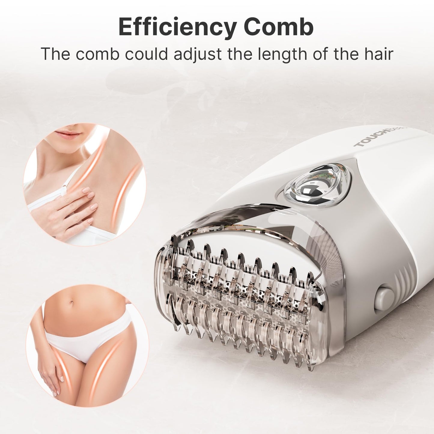 TOUCHBeauty Electric Shaver for Women, Painless Bikini Trimmer with 3-Blade System, Wet/Dry Cordless Foil Razor for Facial, Leg, Underarm & Body Hair, Battery-Powered, Gifts for Women, Gray