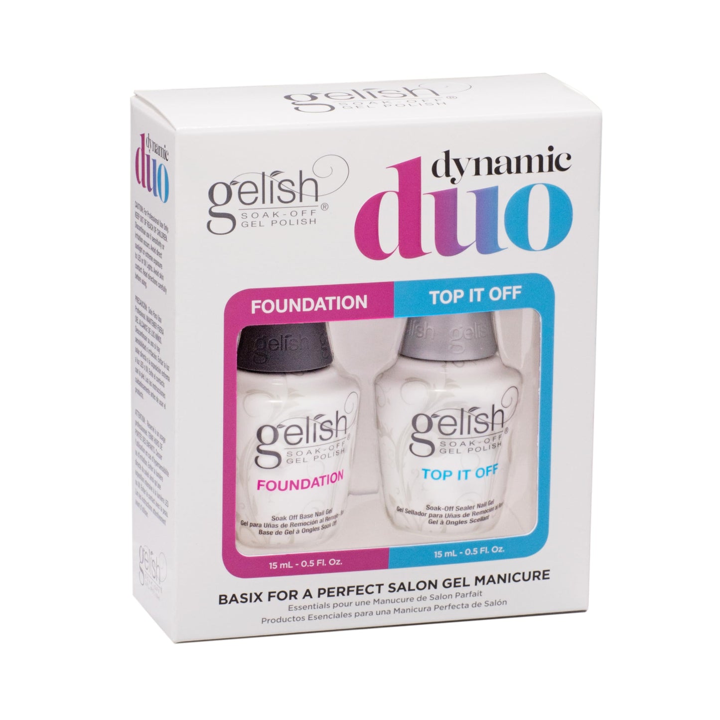 Gelish Essentials Foundation Base & Top It Off Sealer Gel Set – Dynamic Duo, 15mL