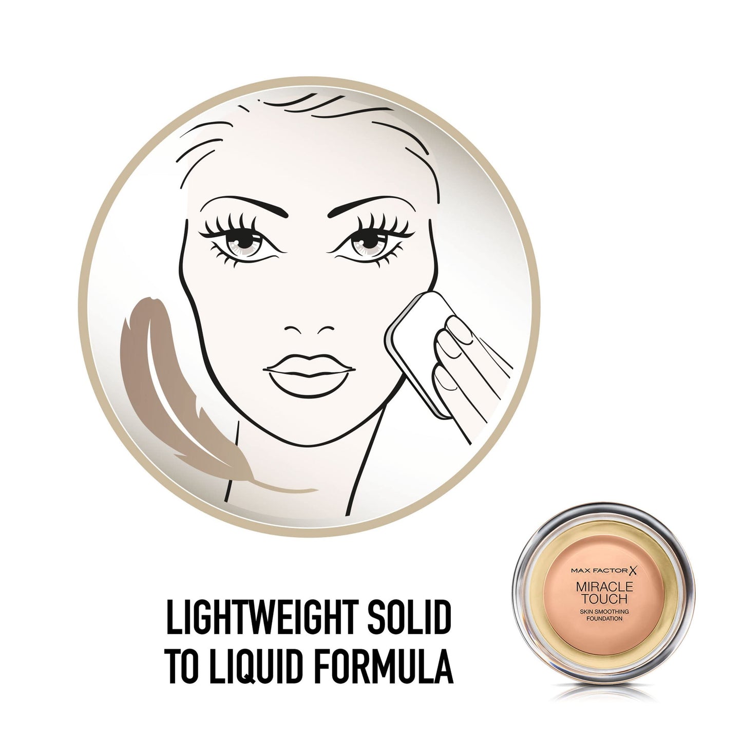 Max Factor Miracle Touch Foundation, New and Improved Formula, SPF 30 and Hyaluronic Acid, 60 Sand