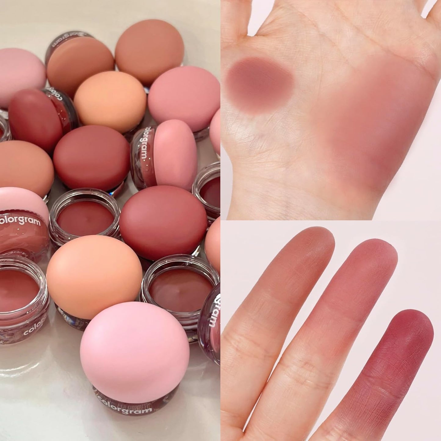 COLORGRAM Nude Blur Jam 04 Jujube Brick - Pudding Pot Lip & Cheek Tint | Velvet Matte Finish, Whipped Mousse Texture