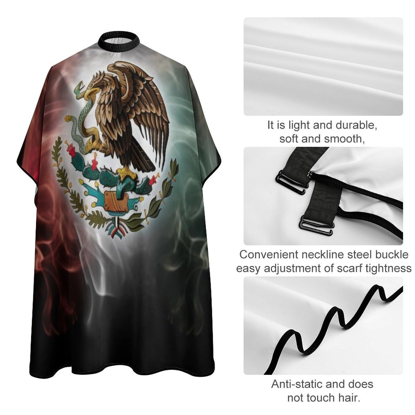 KUYT Mexican Flag Professional Barber Cape - Polyester Hair Cutting Salon Cape - Water Stain Resistant - Anti-Static - 56.766.9 Inch (1 Pack)