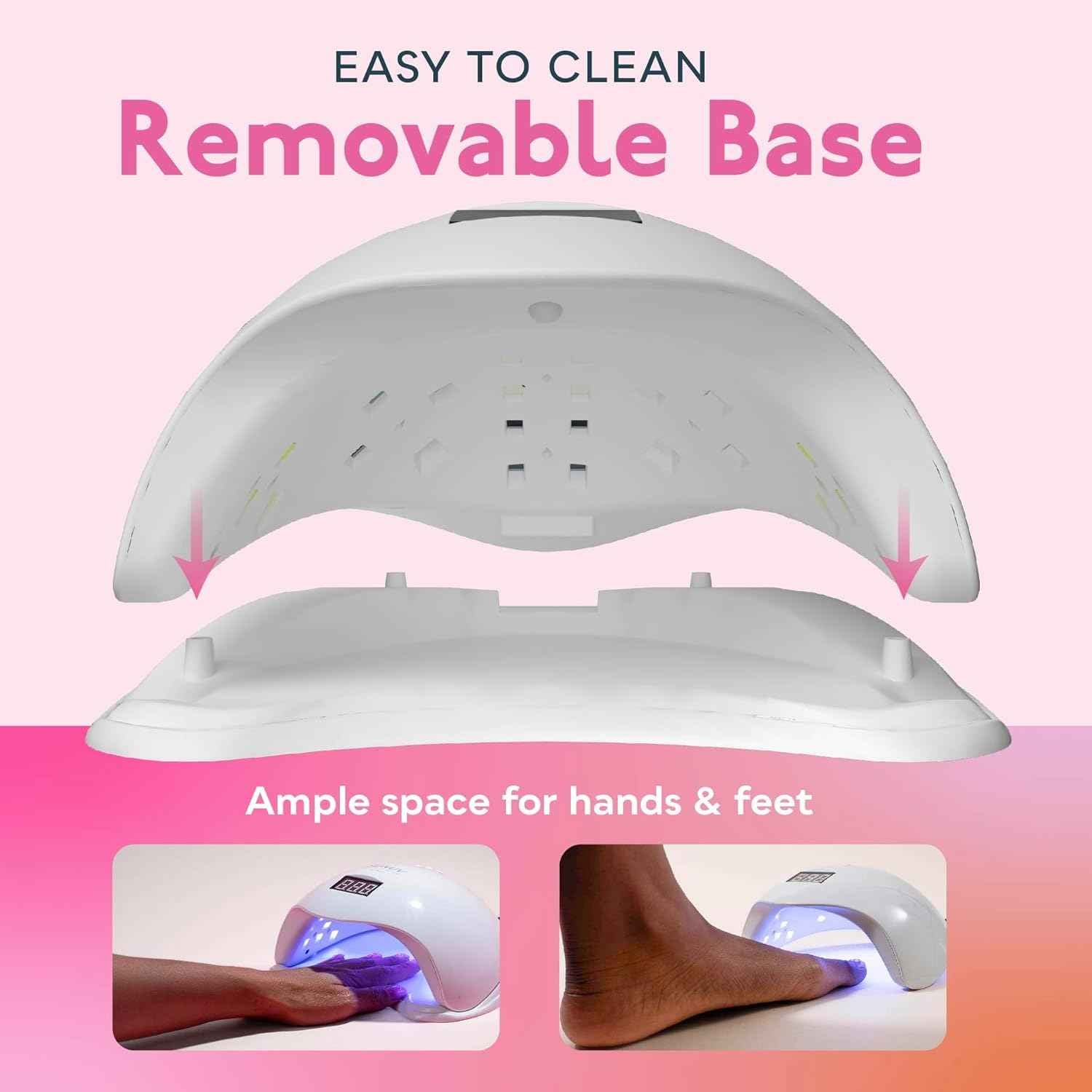UV Nail Lamp SUNUV SUN5 - Fast-Drying LED Light for All Gel Nails with Pink UV Gloves