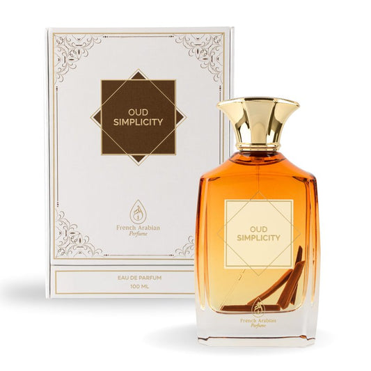 French Arabian Perfumes Oud Simplicity 100ml Oud Perfume for Women and Men Long-lasting Oud Rose, Sandalwood and Vanilla Scent