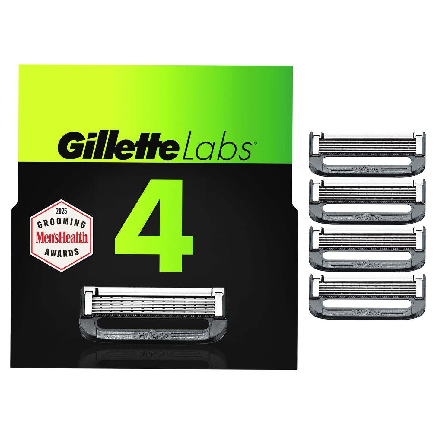 Gillette Labs Razor Blade Shaving Refills for Men, 4 count