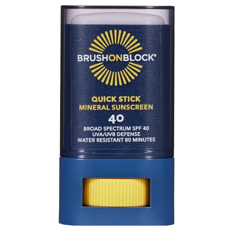 Brush On Block SPF 40 Mineral Sunscreen Stick - Water Resistant UVA/UVB Protection | Reef Friendly, 0.63 oz