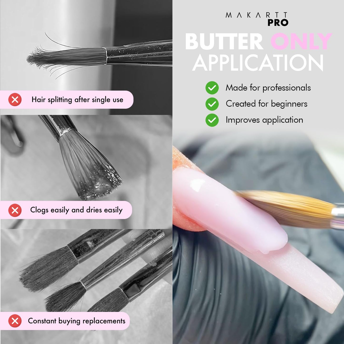 MakarttPro Kolinsky Acrylic Nail Brush #14 – 100% Pure Kolinsky Hair for Acrylic Powder & EMA Monomer, Professional Nail Brush with Superior Liquid Retention, Anti-Clogging, for Nail Techs