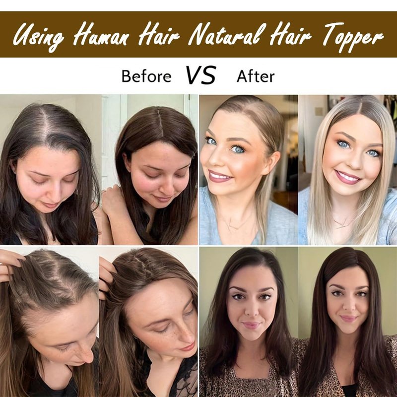 Synthetic Hair Toppers for Women - Curly Clip-In Bangs | 20-Inch Volume Solution for Thinning Hair