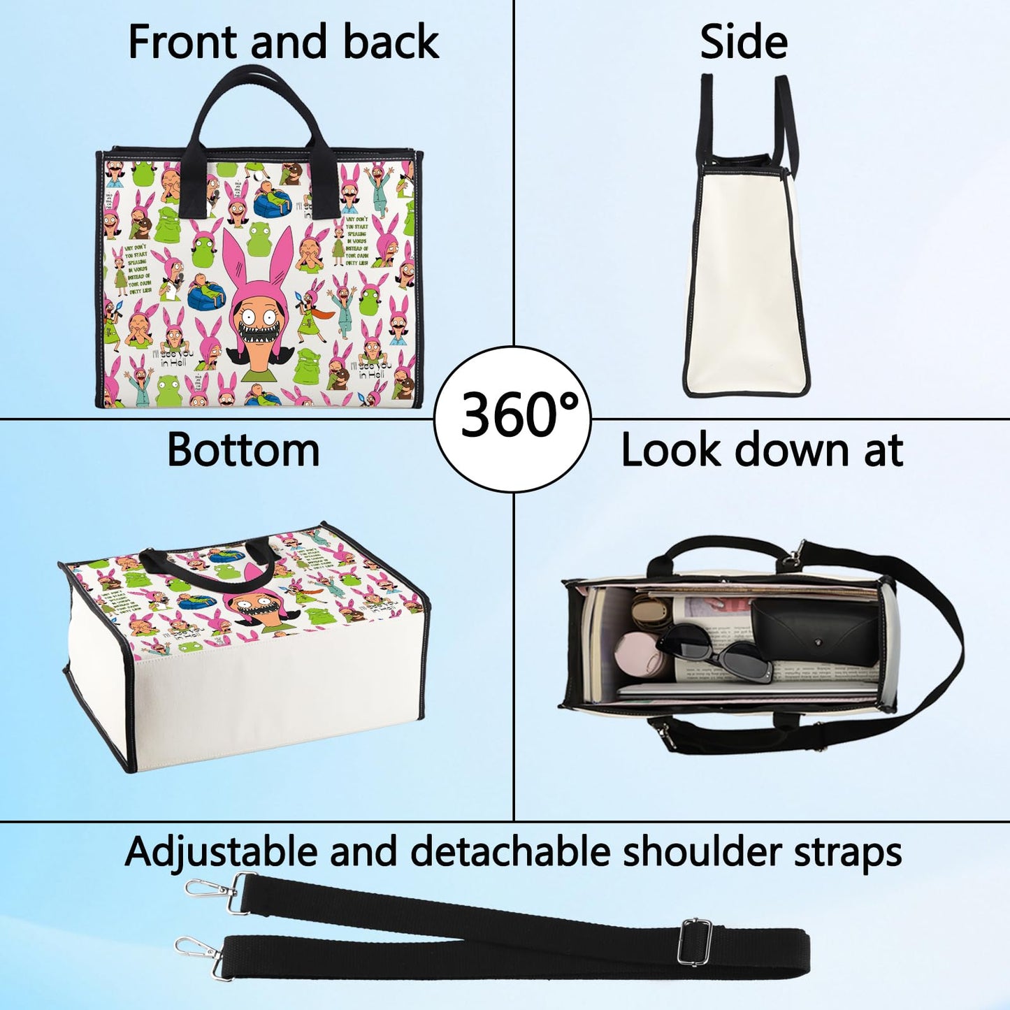 LEVLO Louis Cosmetic Bag Belcher Fans Gift Bob Family Zipper Pouch Bag Louis Cartoon TV Show Merchandise (I'll See You LT)