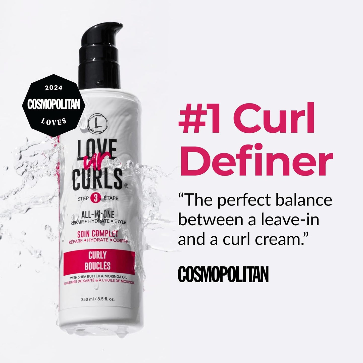 All-in-One Curl Cream Styler - Anti-Frizz Hydrating Curl Cream for Curly Hair with Shea Butter | 250mL