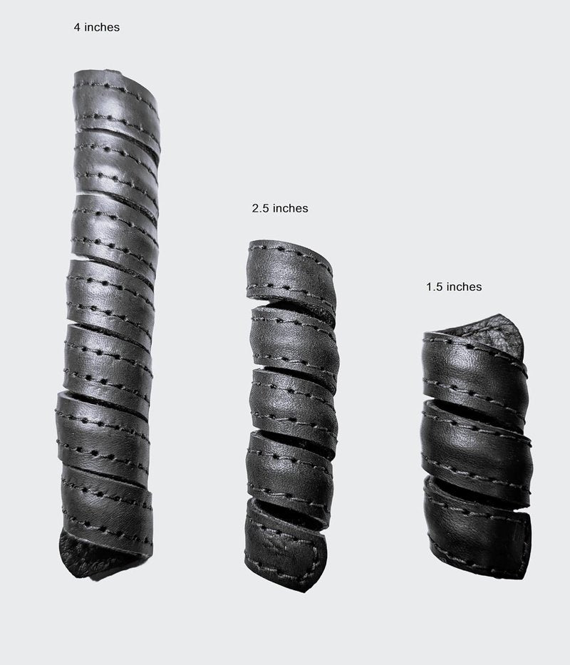 Leather Hair Beads, Dreads beads, Beard beads, Ponytail Wrap, Ponytail Holder, Hair Tie, Leather Wrap, cosplay hair, Hair Accessories, Women's hair, Men's hair (Black, 1.5")