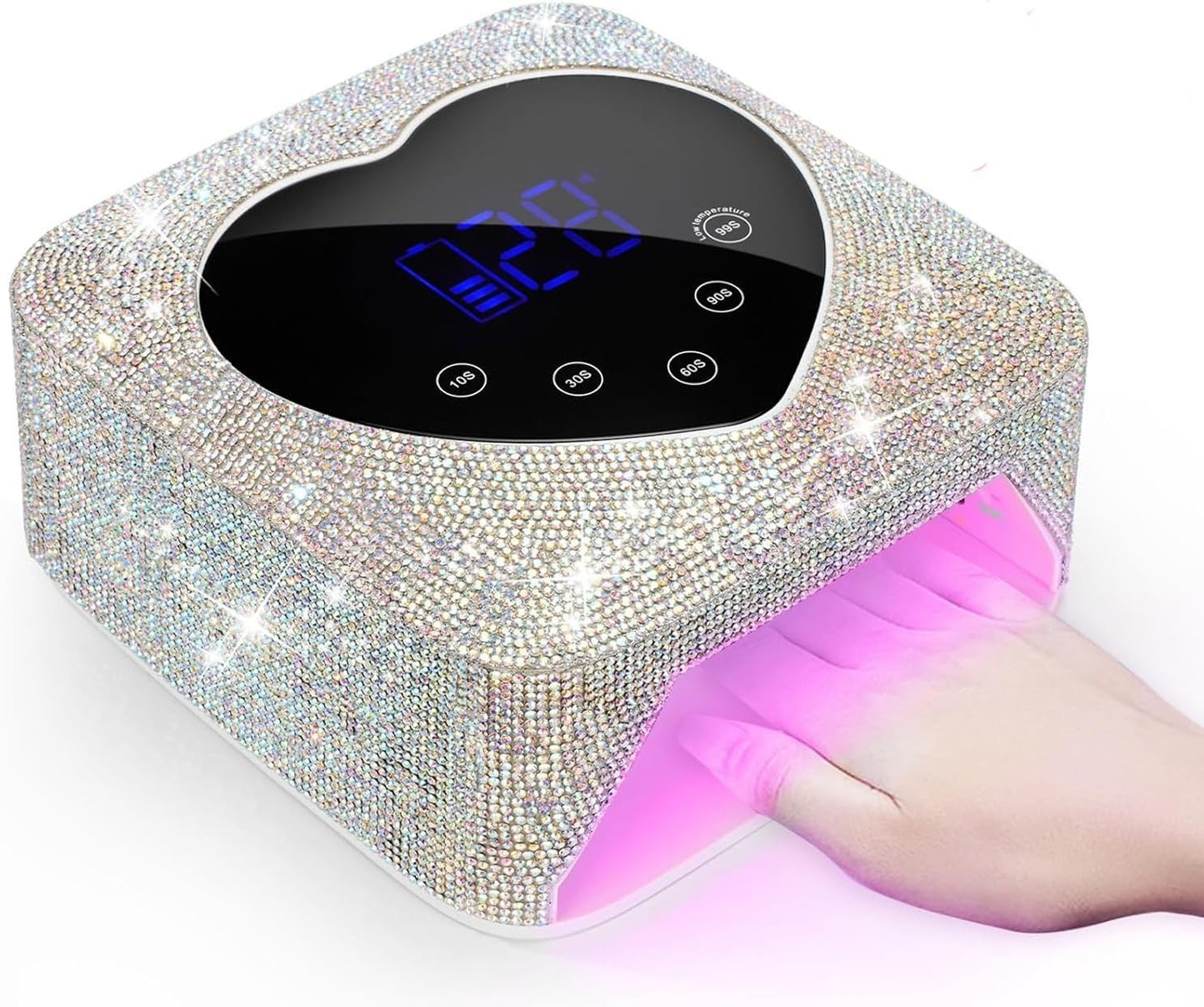 UV LED Nail Lamp - 72W Professional Gel Nail Curing Light with 4 Timer Settings & 30 Beads | Rechargeable Design