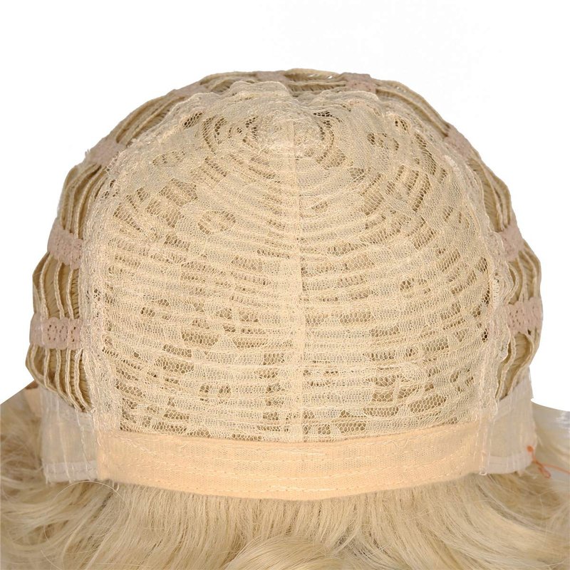 ColorGround Medium Long Curly Blonde 80S Rocker Wig for Women
