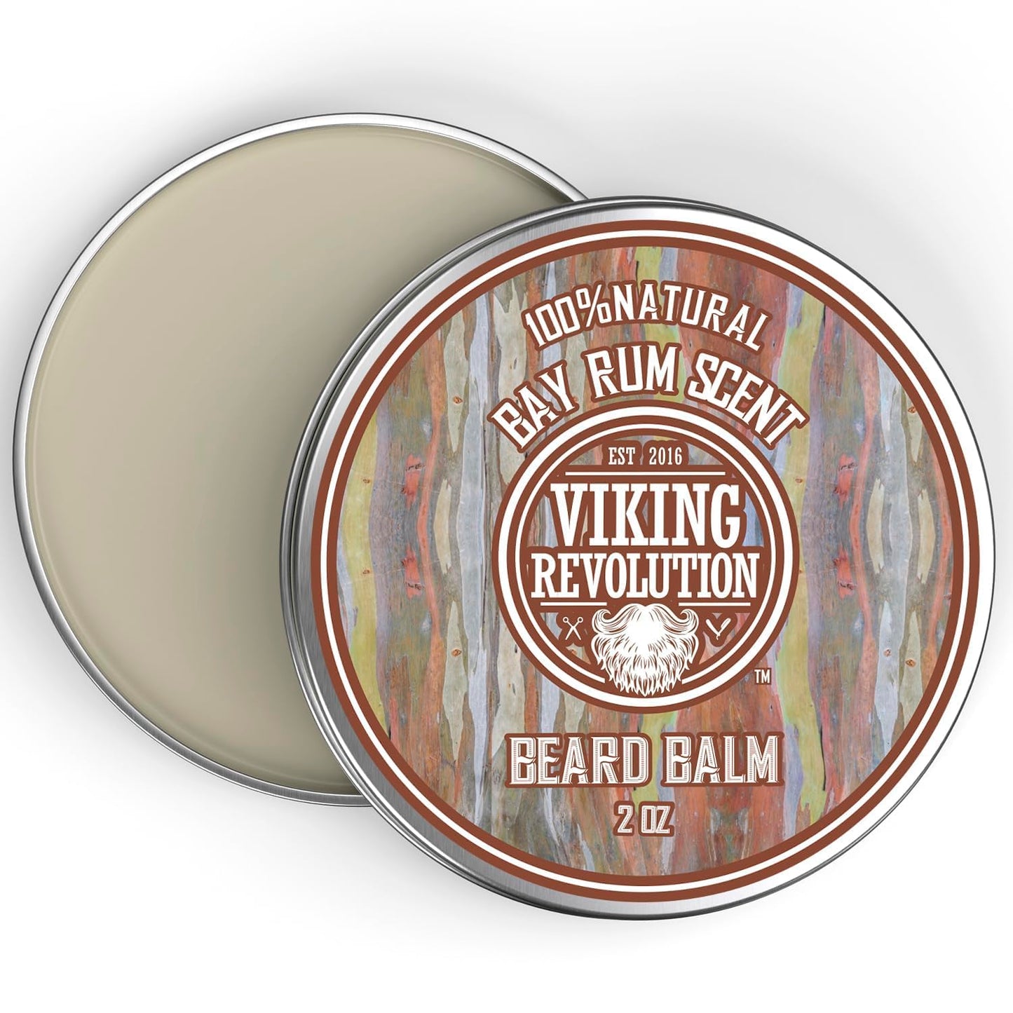 Viking Revolution Bay Rum Beard Balm - Beard Butter with Argan Oil & Jojoba Oil - Softener, Moisturizer & Wax for Men (2oz, 1 Pack)