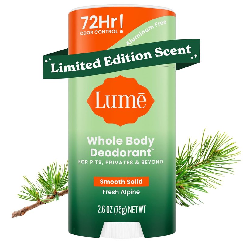 Lume Whole Body Deodorant - 72-Hour Odor Control Solid Stick | Aluminum-Free, Skin-Loving Formula - 2.6 Ounce (Fresh Alpine)