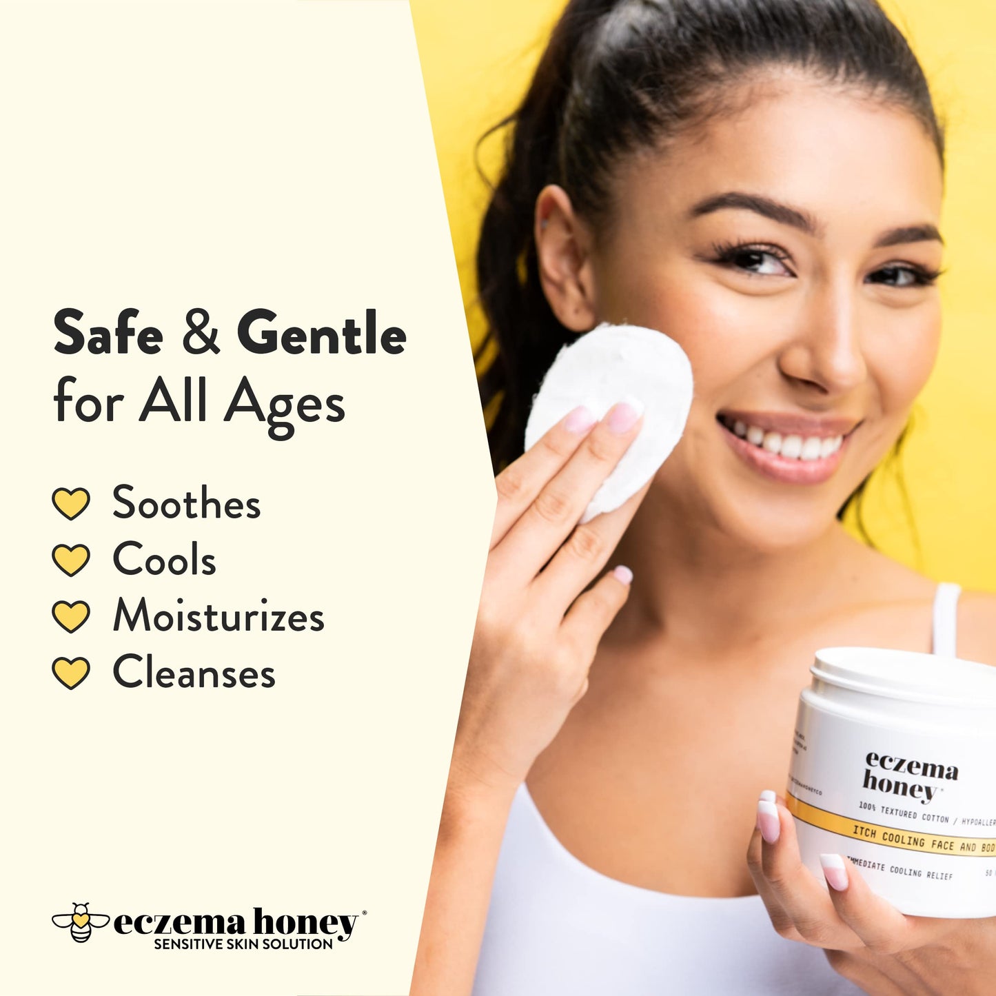 ECZEMA HONEY Itch Cooling Face & Body Rounds & Oatmeal Body Lotion - Bundle for Sensitive & Dry Skin - Cruelty Free