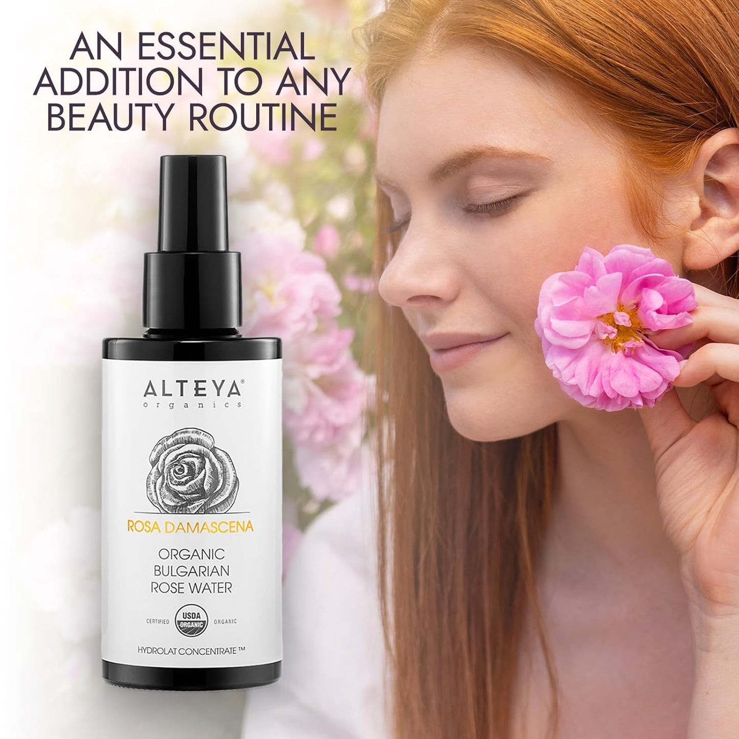 Alteya Organic Rose Water Facial Toner - High-Potency Moisturizer | 6.8 Fl Oz Pure Bulgarian Rosa Damascena