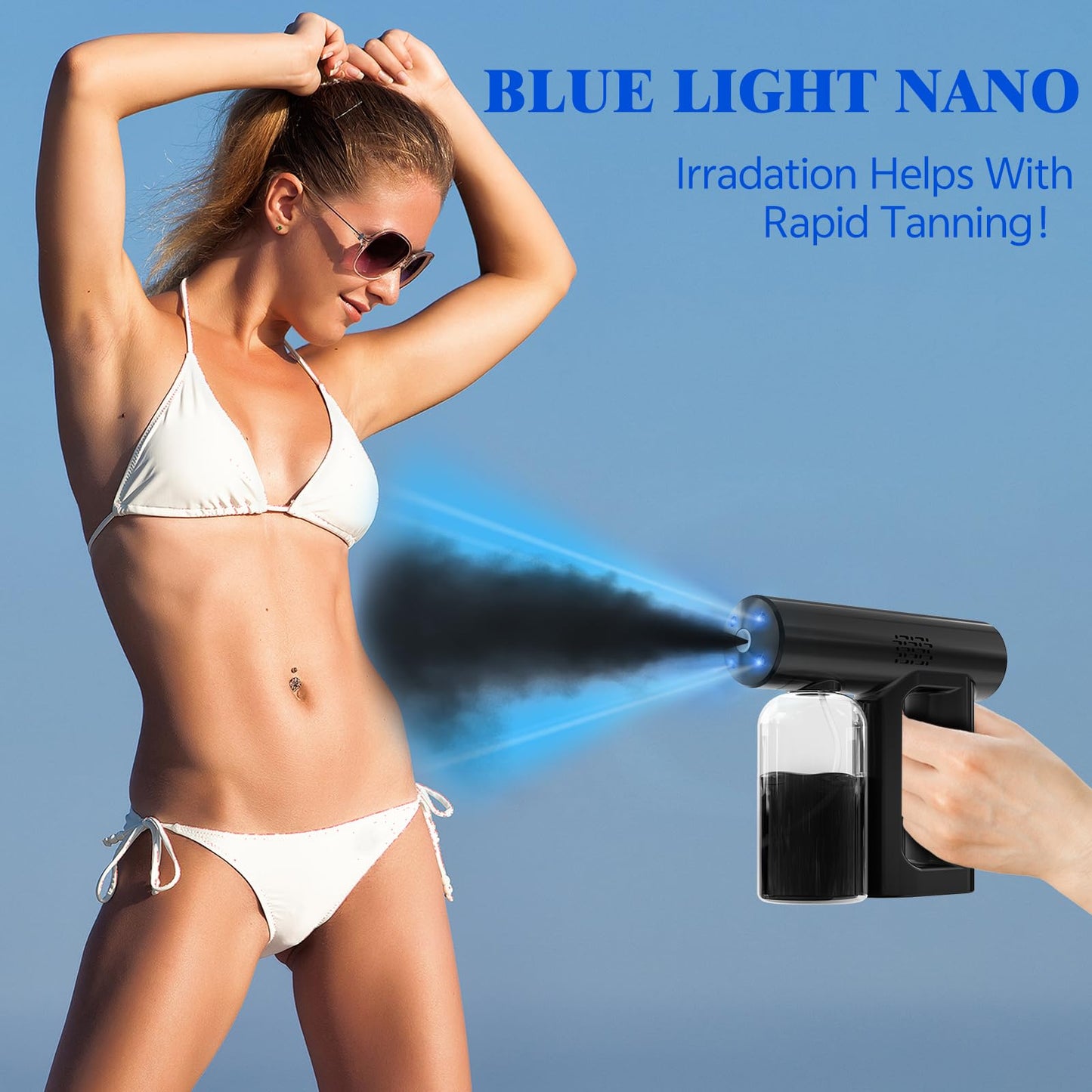 Upgraded Professional Spray tan machine – Melanin Support Technology, Spray tan gun -Faster Tan Results, Rechargeable & Portable Suit for Home Salon Beach Travel Tanning