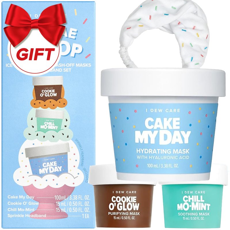 I DEW CARE Wash Off Face Mask Set - Sundae Scoop | Hydrating & Soothing Skincare Kit for Teens