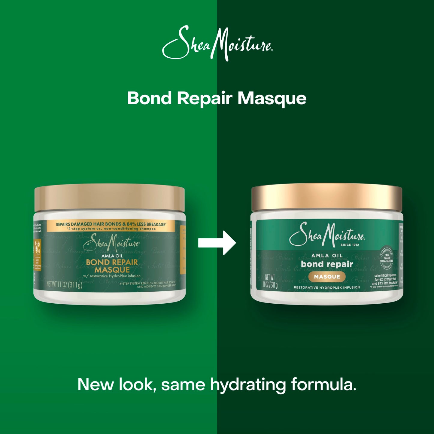 SheaMoisture Bond Repair Masque Amla Oil Deeply Moisturizes and Visibly Repairs Damage with Hydroplex Technology and Amla Oil for Stronger Hair with Restorative HydroPlex Infusion 11 oz