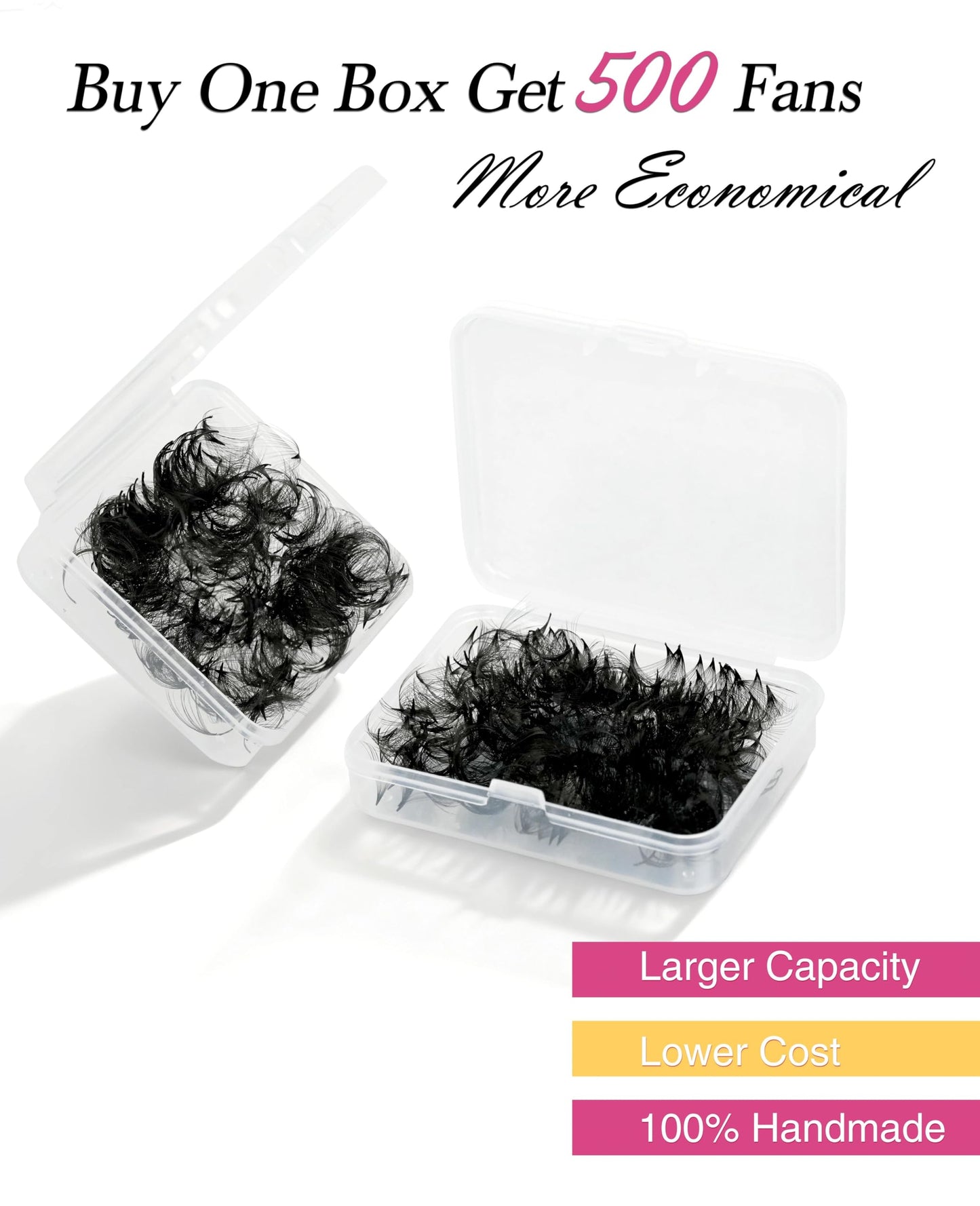 Premade Fans Eyelash Extensions 600 pcs Pointy Thin Base Promade Loose Fans Stable D Curl 8-15mm Mix Lengths Pre Made Volume Lashes with Reusable Silicone Pad by EMEDA (6D 0.07 D 8-15mm)