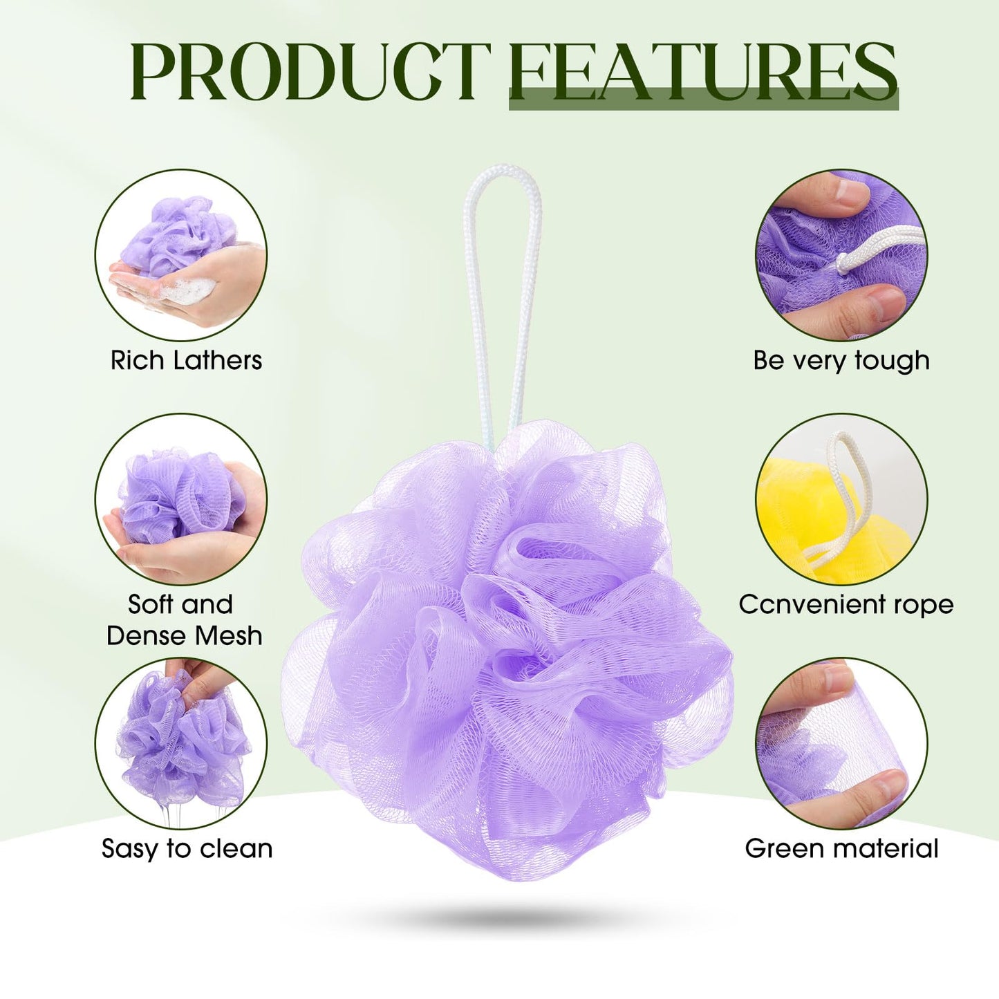Sunnyray 100 Pcs Loofahs Bulk Bath Sponge Shower Luffas Exfoliating Body Scrubber Packs Soft Mesh Loofahs Balls Travel Cleaning Wash Puff Bathing Accessories for Women Men, 20g (Brightcolor)