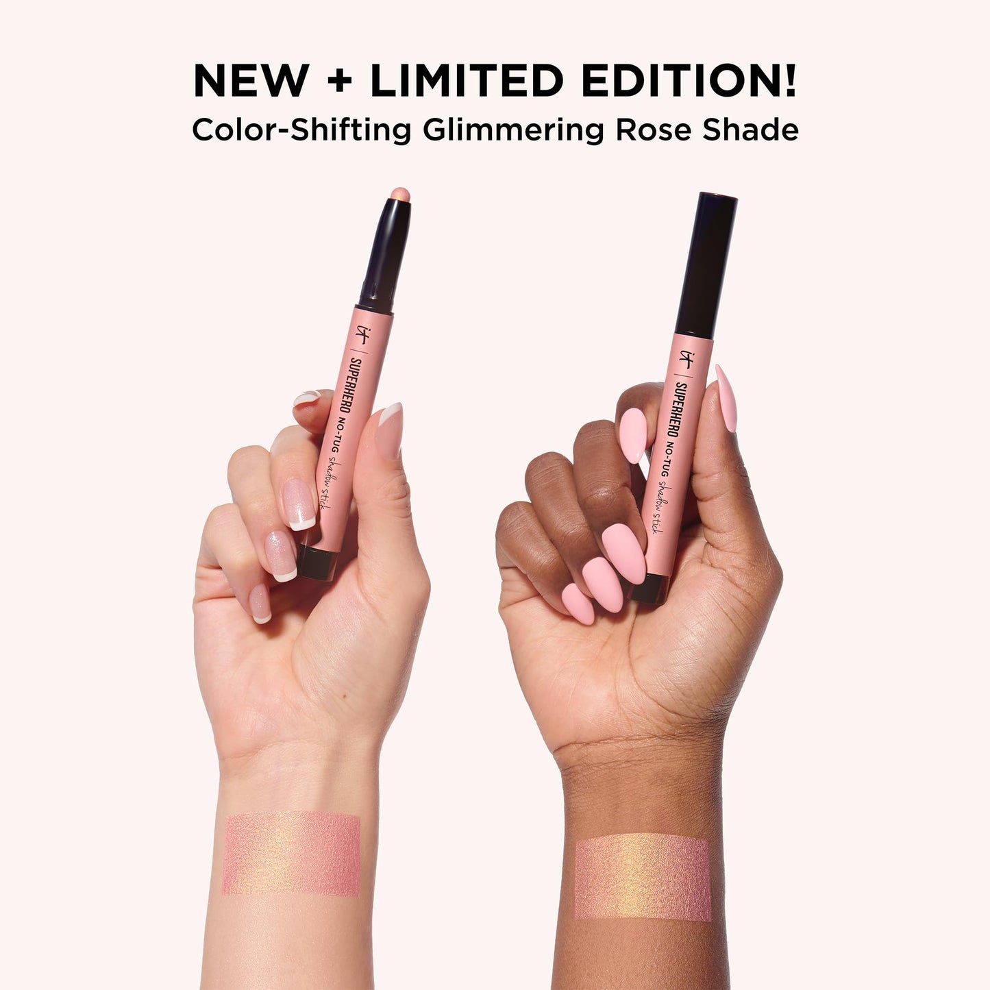 IT Cosmetics Unwrap Glimmering Eyes Mascara & Eyeshadow Stick Makeup Set , 2-Pc Holiday Giftset for Her - Full Size Makeup - Superhero Waterproof Cream Eye Shadow & Volumizing Lengthening Mascara