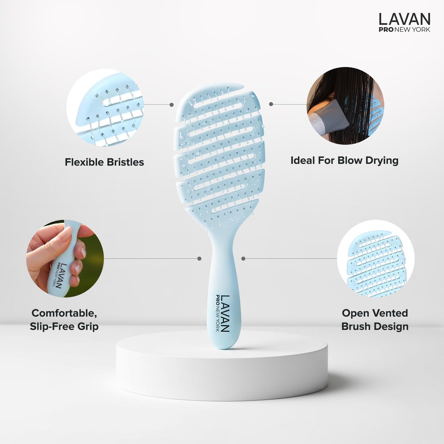 LAVANPRO New York Flex Detangling Hair Brush