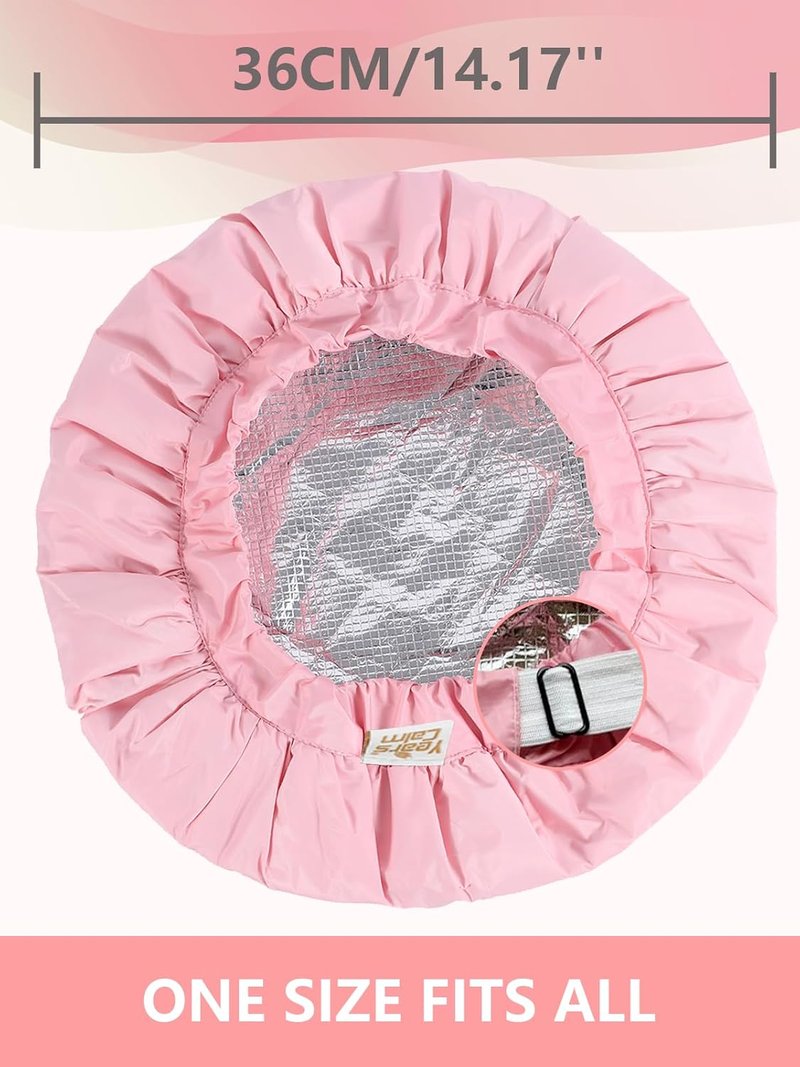 Heat Cap for Deep Conditioning - Reusable Waterproof Three-Layer Hair Cap | Pink, One Size