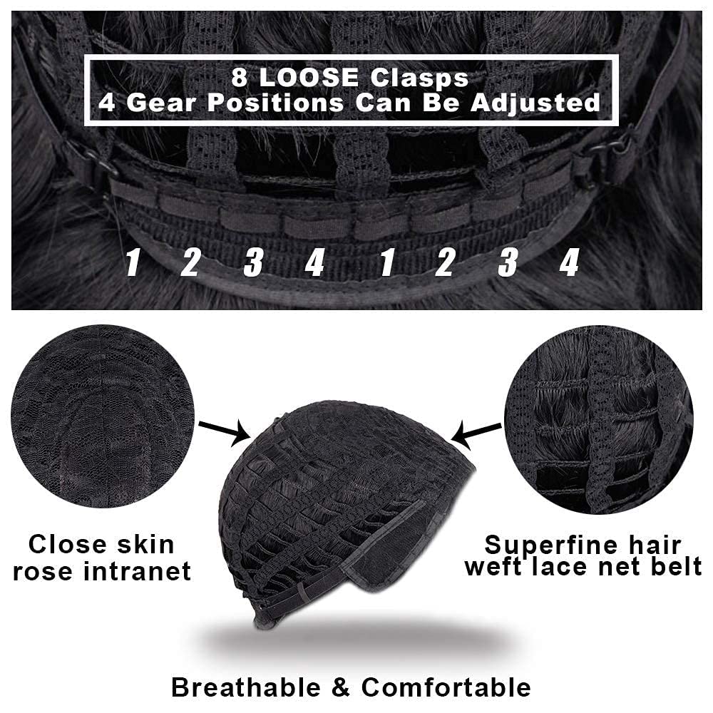 andromeda 2 Pcs Black Wig + Pink Wig