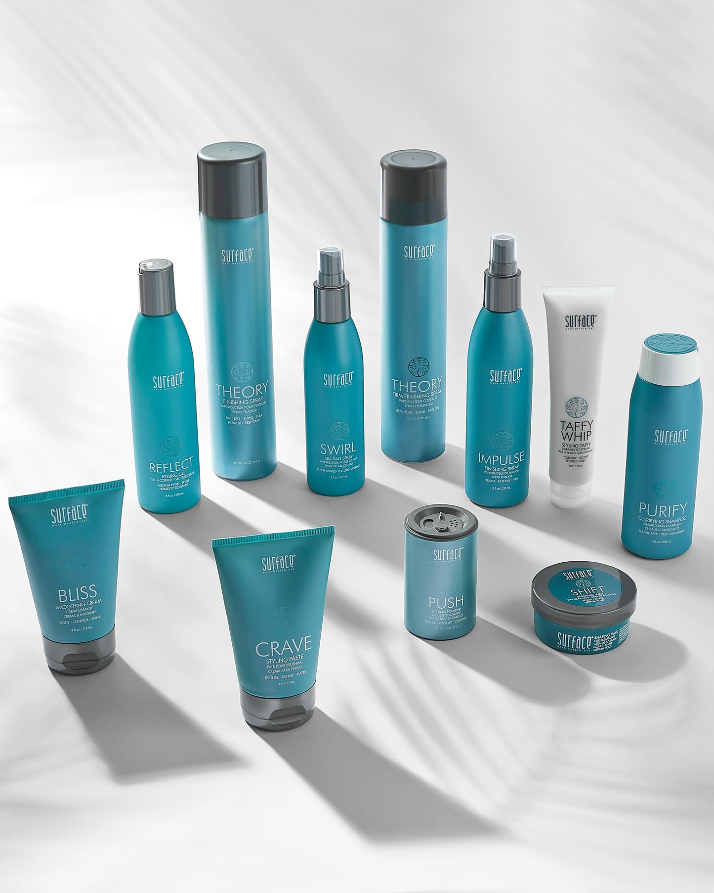 SURFACE Hair Theory Finishing Spray, Medium Hold Flexible Styling Hairspray - Thermal Protection with Medium Shine - Lasting Control, 12 Oz (Packaging may vary)