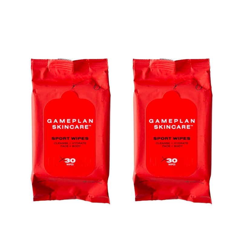 GamePlan Sport Face & Body Wipes | Biodegradable, Non-Sticky, Removes Sweat & Dirt - 2 Pack