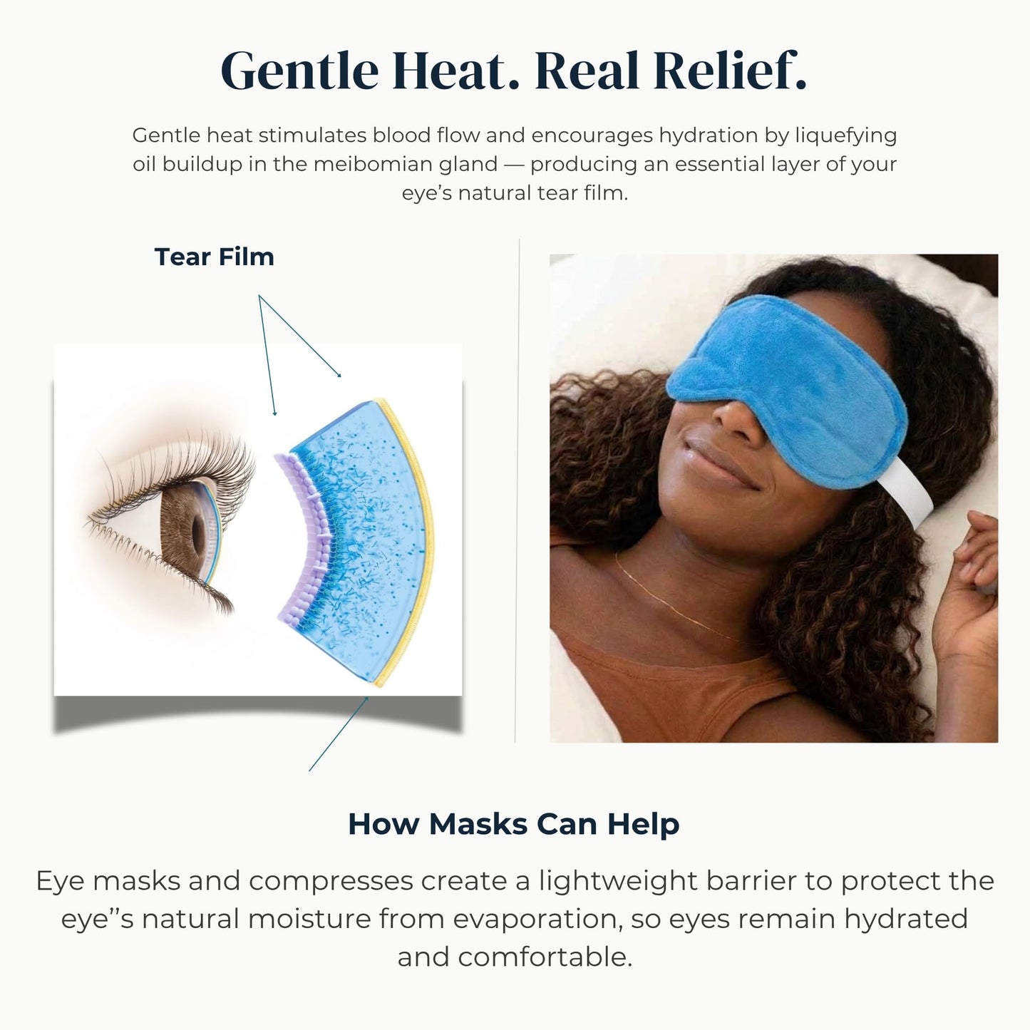 Eye Love Heated Eye Mask - Moist Heat Compress for Irritated and Occasional Dry Eyes – Hot or Cold – Removable Washable Cover