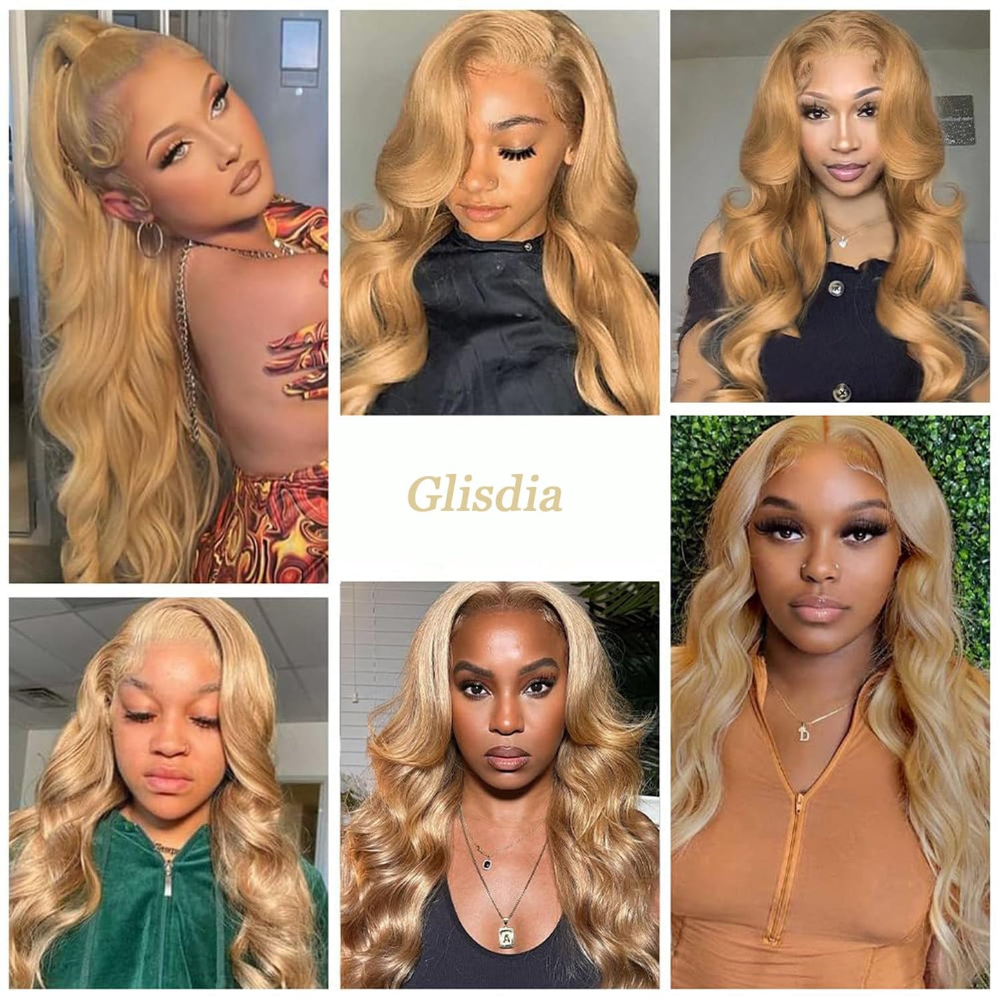 2x6 HD Lace Honey Blonde Closure 100% Human Hair Body Wave 150% Density Deep Parting KIM K #27 Color Lace Closure Middle Part Pre-Plucked 10 Inch