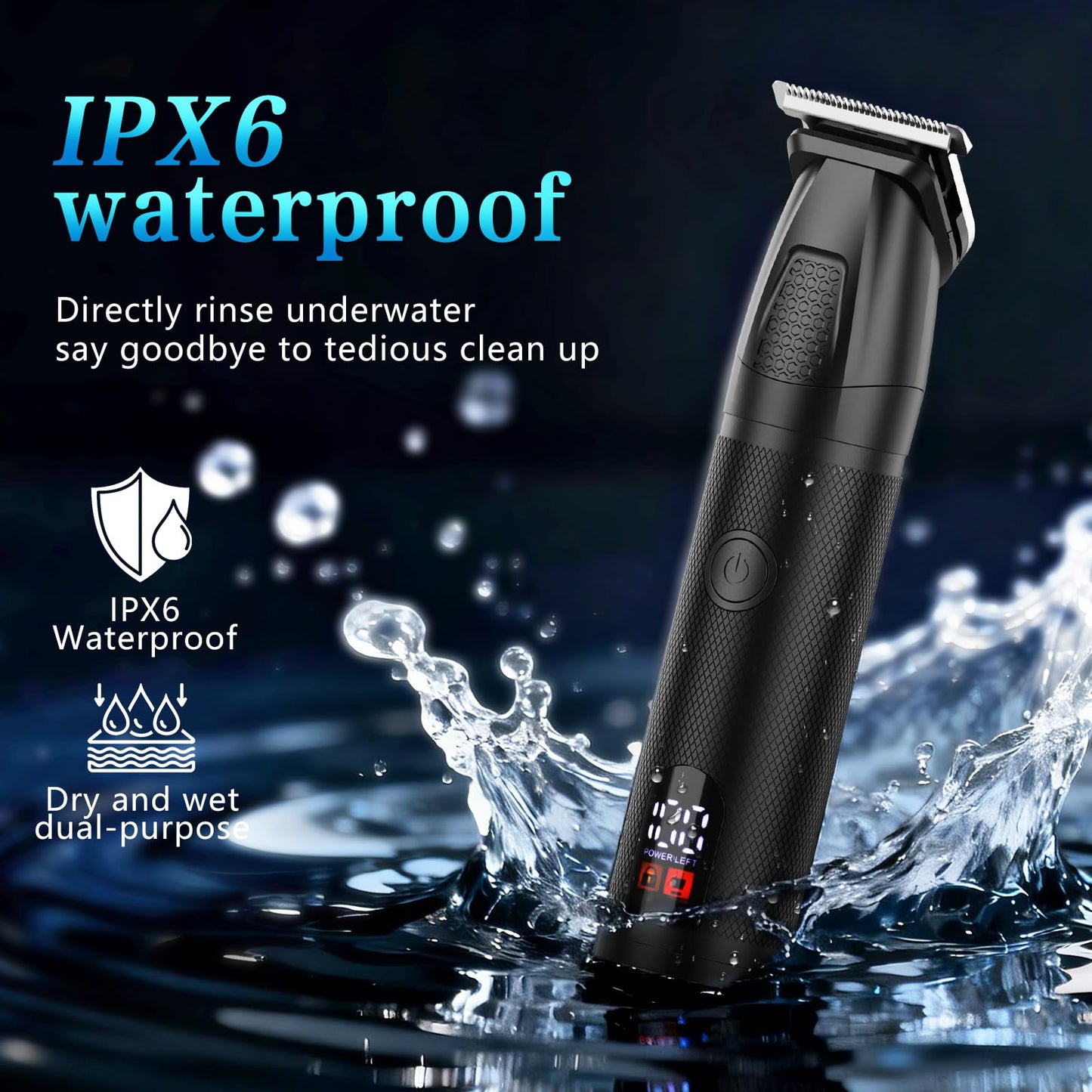 Bomxin Manscape Body & Beard Trimmer for Men,Waterproof,6 in 1 Grooming Kit