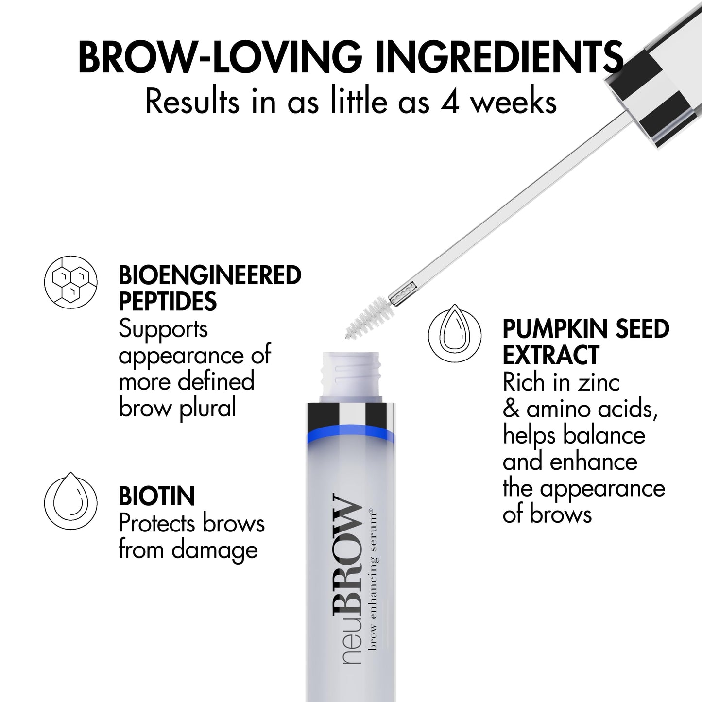 neuBROW Brow Enhancing Serum by Skin Research Laboratories - 1.5 mL Eye Brow Serum for Defined, Fuller & Thicker-Looking Hair Brows - Advanced Formula Promotes Natural & Healthy Appearance of Brows