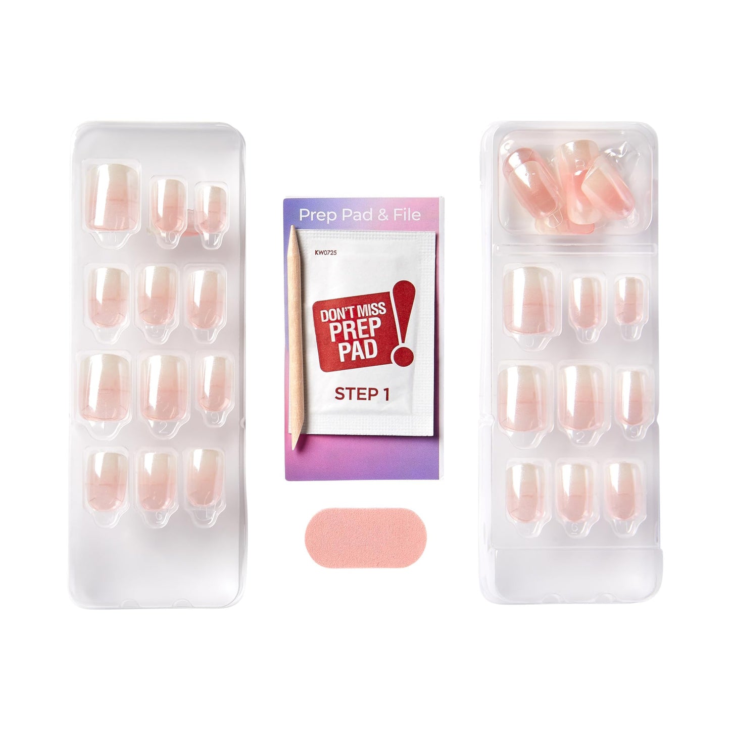 Kiss colorFX by Impress Press On Nails, ‘Connection’, Solid White, Short Squoval, IMPROVED adhesive, Up to 10-Day Hold, Nail Kit Includes 30 Fake Nails, Prep Pad, Manicure Stick, Mini Nail File