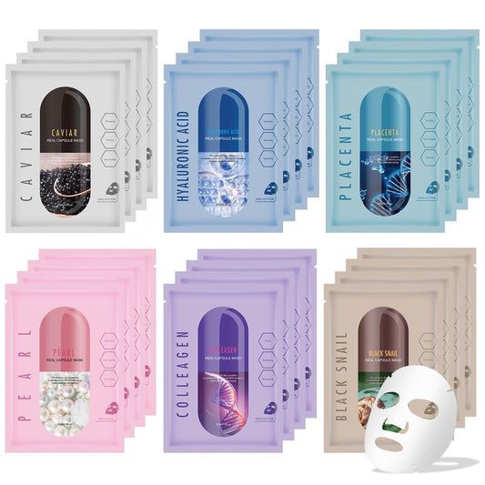 GUOYAOLIFU Face Masks Skincare Set for Women,Moisturizing Collagen Facial Masks for Women Face Spa,Hyaluronic Acid Face Mask for All Skin Types,Hydrating,Deep Cleaning,Oil Contral(24Pack)