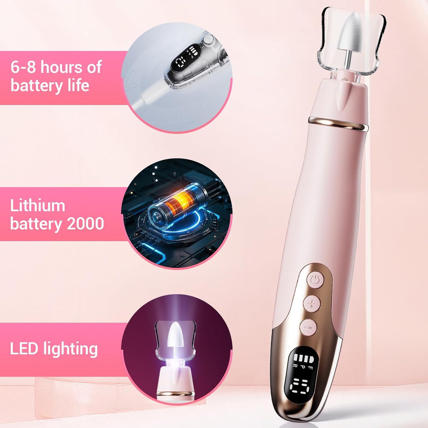 Aleanu Cordless Nail Drill Kit - 10 Speed Rechargeable Manicure & Pedicure Tools for Thick Nails, Cuticles & Pets (Purple)
